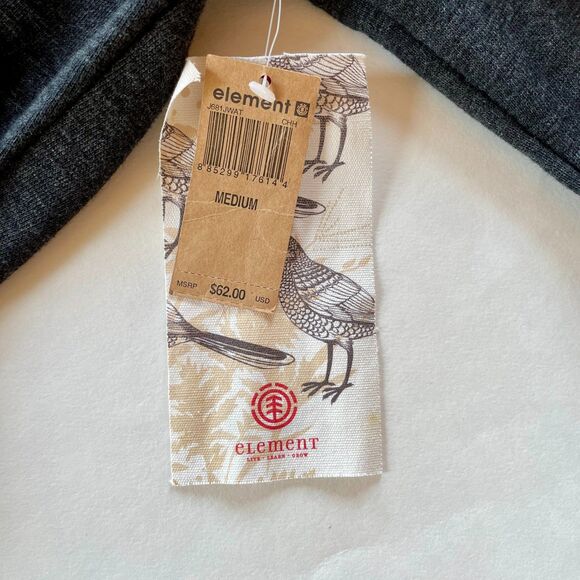 NWT Element Wood & Thread Asymmetric Zip Up Knit Cowl Jacket in Dark Grey Size M - Picture 5 of 12